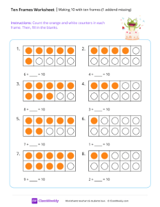Making 10 with ten frames (1 addend missing)