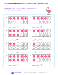 Making 10 with ten frames (2 addends missing)