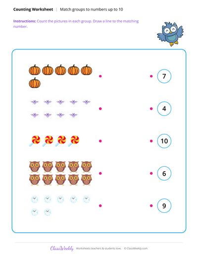 Match Groups to 10 - Halloween