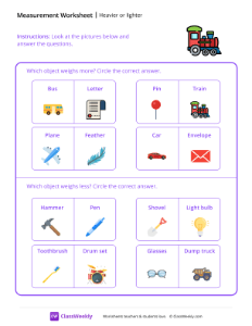 Which object is heavier (or lighter)