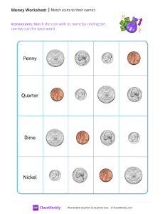 Match coins to their names