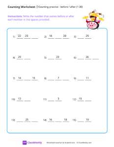 What comes before or after (1-30)