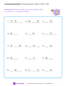 What comes before or after (1-100)