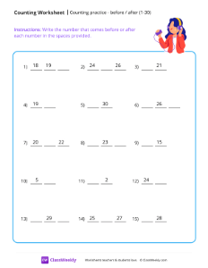 What comes before or after (1-30)