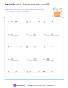 What comes before or after (1-50)