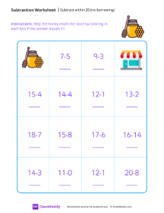 Subtract within 20 (no borrowing)