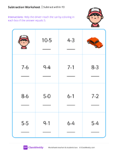 Subtract within 10