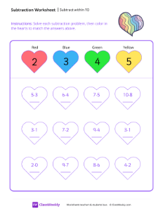 Subtract within 10