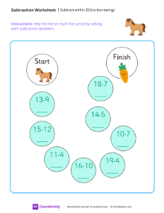 Subtract within 20 (no borrowing)