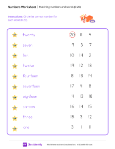 Numbers and Words (0-20)