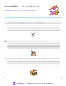 Trace and copy sentences
