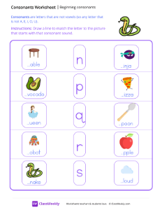 Beginning Consonants