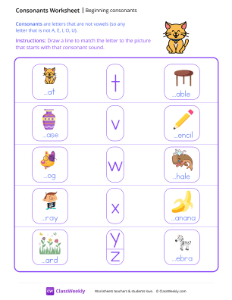Beginning Consonants