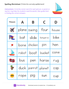Circle the correctly spelled word