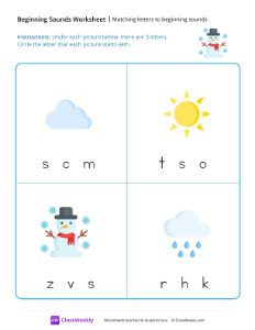 Matching Letters to Beginning Sounds