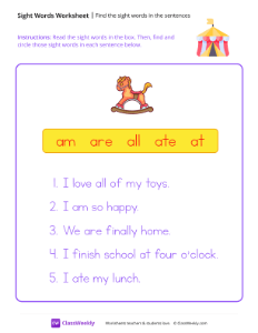 Find the sight words in the sentences