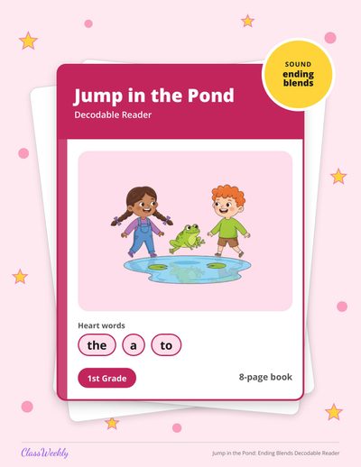 Jump in the Pond: Ending Blends Decodable Reader
