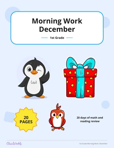 1st Grade Morning Work: December