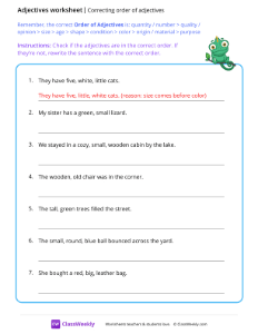 Correcting order of adjectives