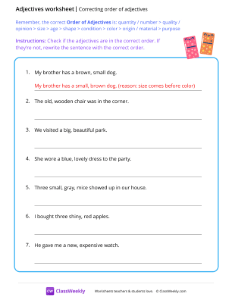 Correcting order of adjectives
