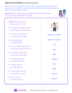 Ordering adjectives