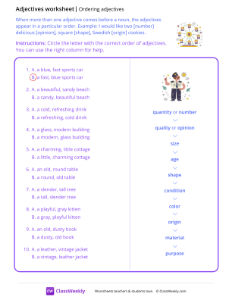 Ordering adjectives