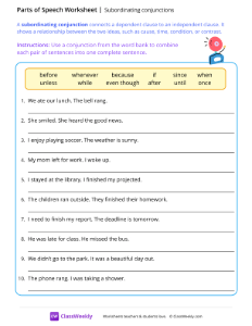 Subordinating conjunctions