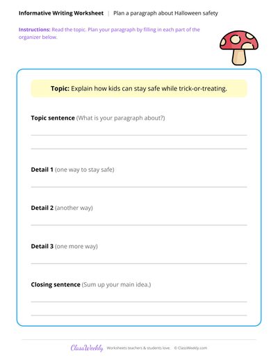 Plan an Informative Paragraph - Halloween