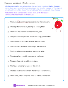 Relative pronouns