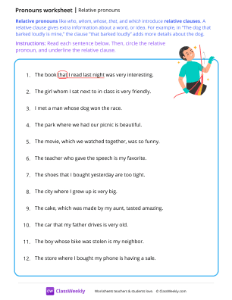 Relative pronouns