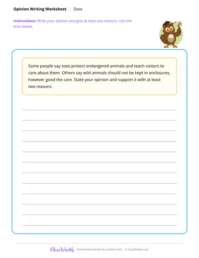 Opinion Writing - Zoos