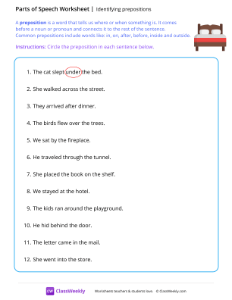 Identifying prepositions