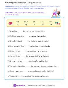 Using prepositions