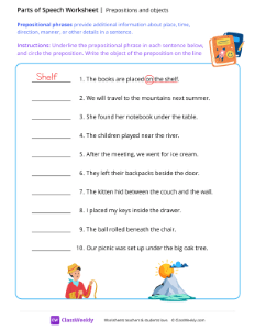 Prepositions and objects