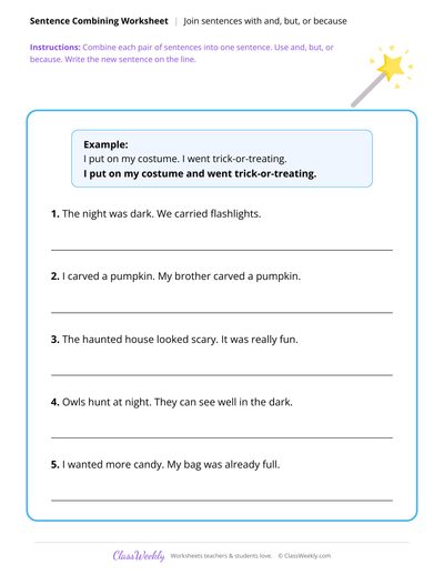 Combine Sentences - Halloween