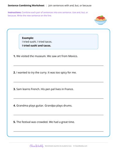 Combine Sentences - Diversity & World Cultures