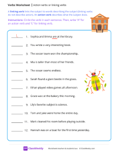Action verbs or linking verbs