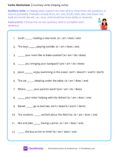 Auxiliary verbs