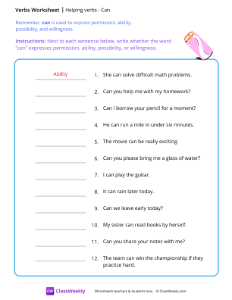 Helping verbs