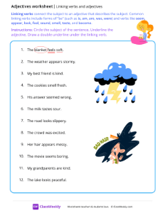 Linking verbs and adjectives