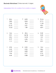 Order decimals (1-2 digits)