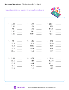 Order decimals (1-2 digits)