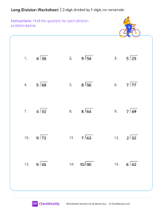 2-digit divided by 1-digit (no remainder)