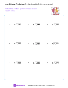 4-digit divided by 1-digit (no remainder)
