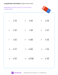 Basic division facts