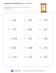 Basic division facts