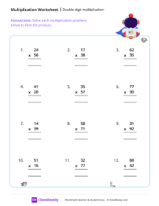 Double digit multiplication