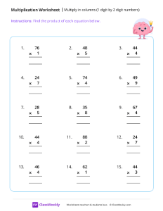 Multiply 1 digit by 2 digits
