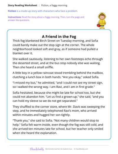 A Friend in the Fog (Fiction Passage)