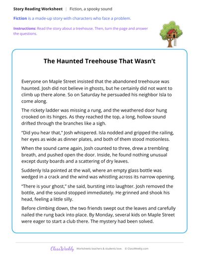 The Haunted Treehouse That Wasn't (Fiction Passage)